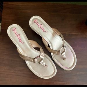 Lily Pulitzer Gold MCKIM WEDGE Sandal